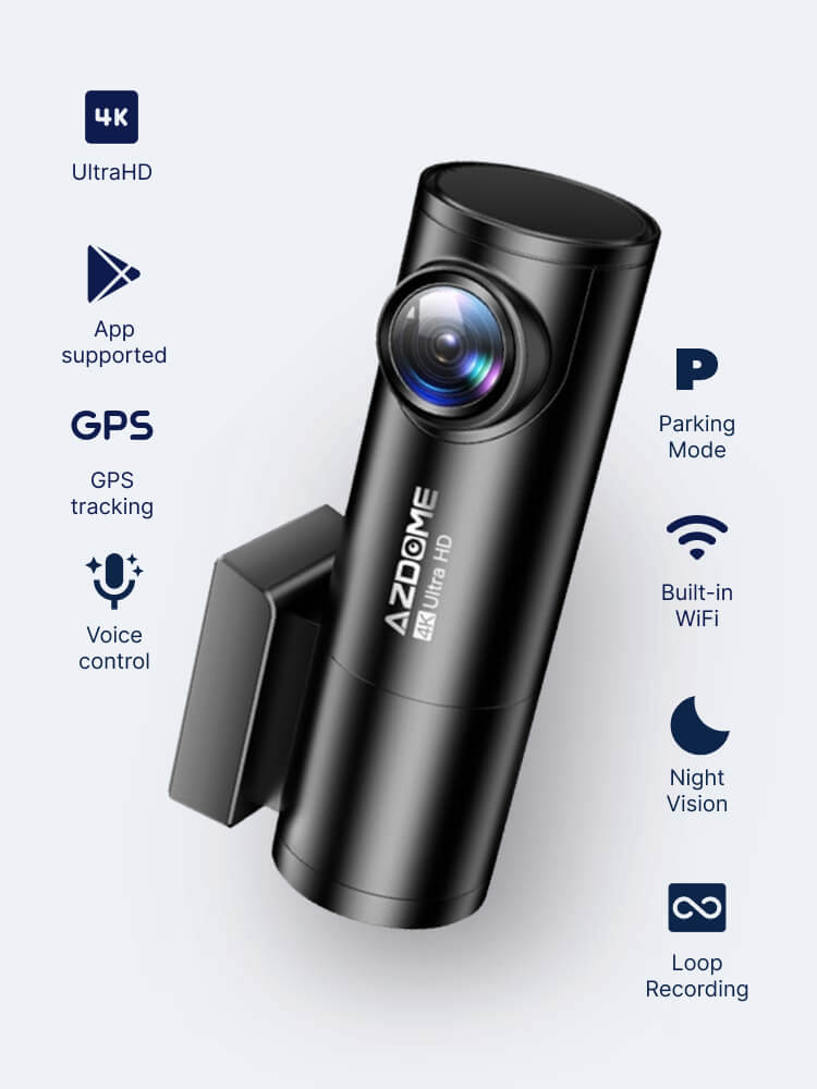 AZDOME Smart Dashcam 4K 2160P UHD WIFI GPS G-Sensor Auto DVR